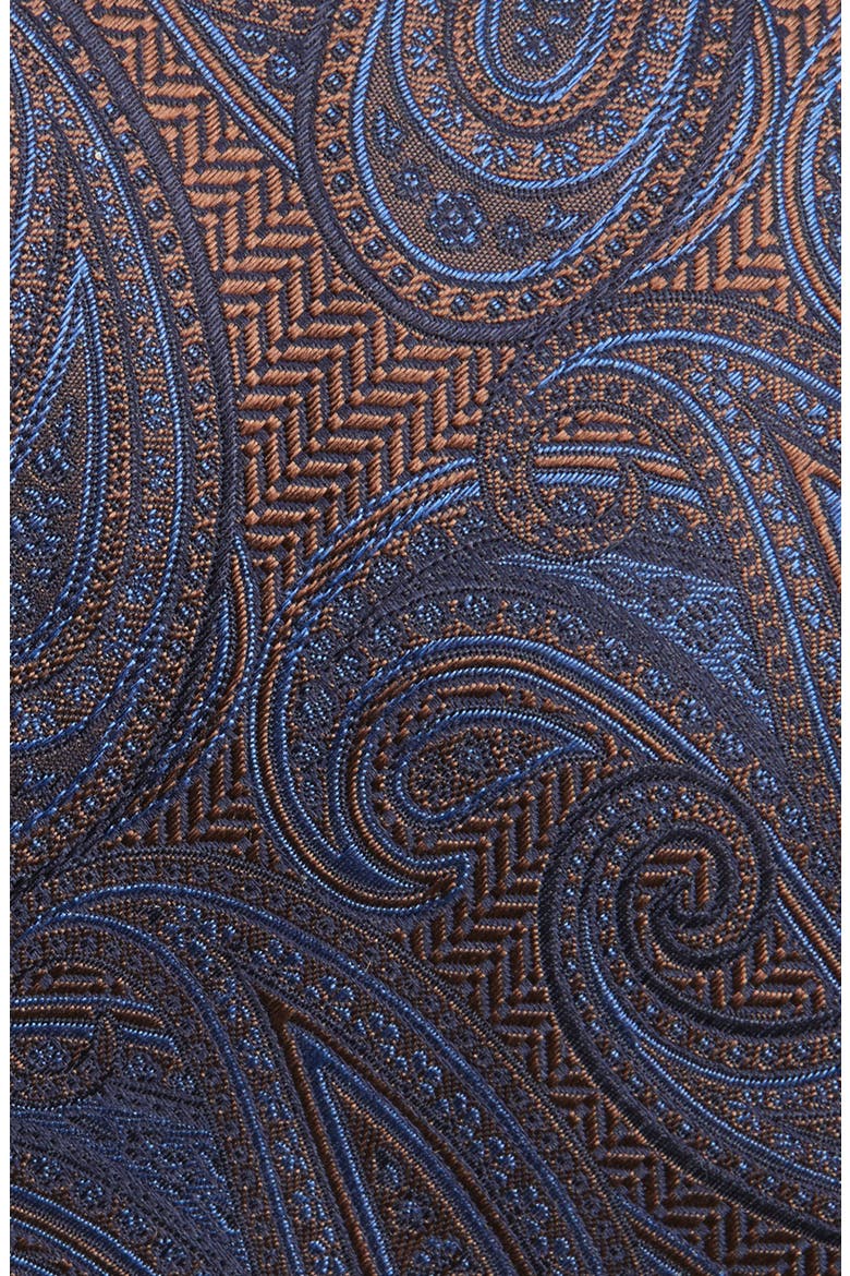 Paisley Silk Tie, Alternate, color, BROWN