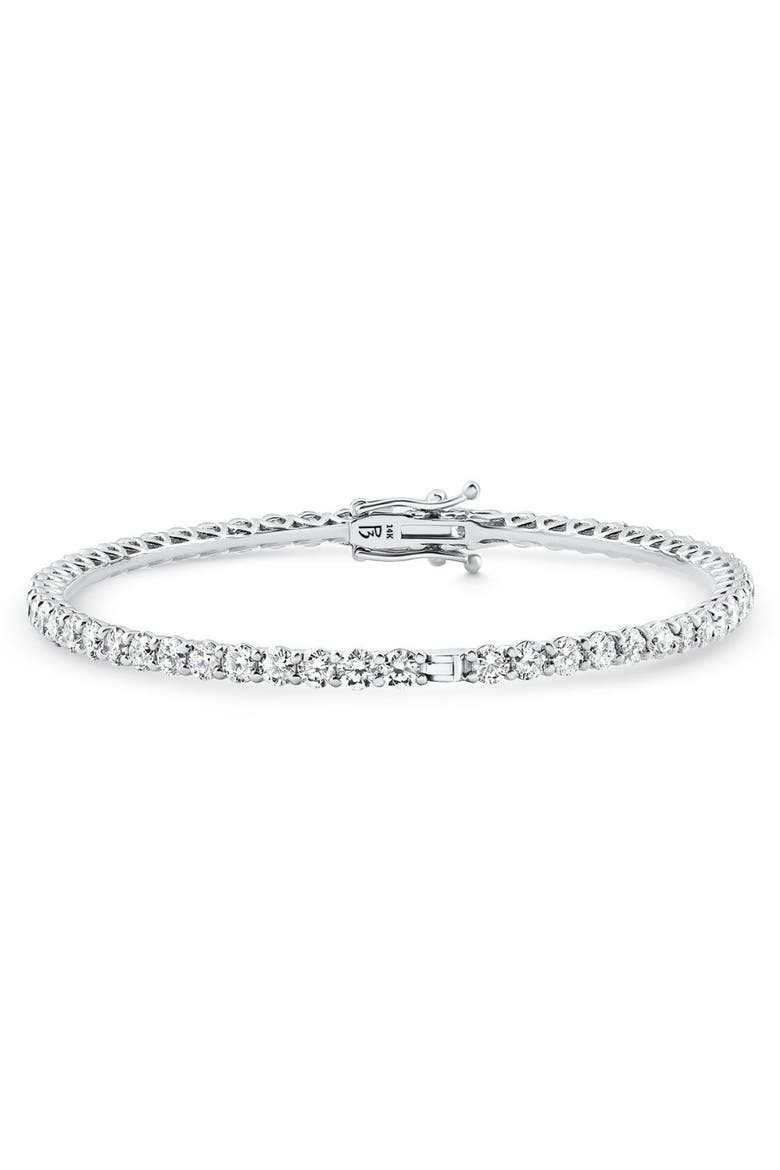 6Ct Diamond Hinged Bangle Bracelet 14k Gold Lab Grown 7", Alternate, color, 14k White Gold