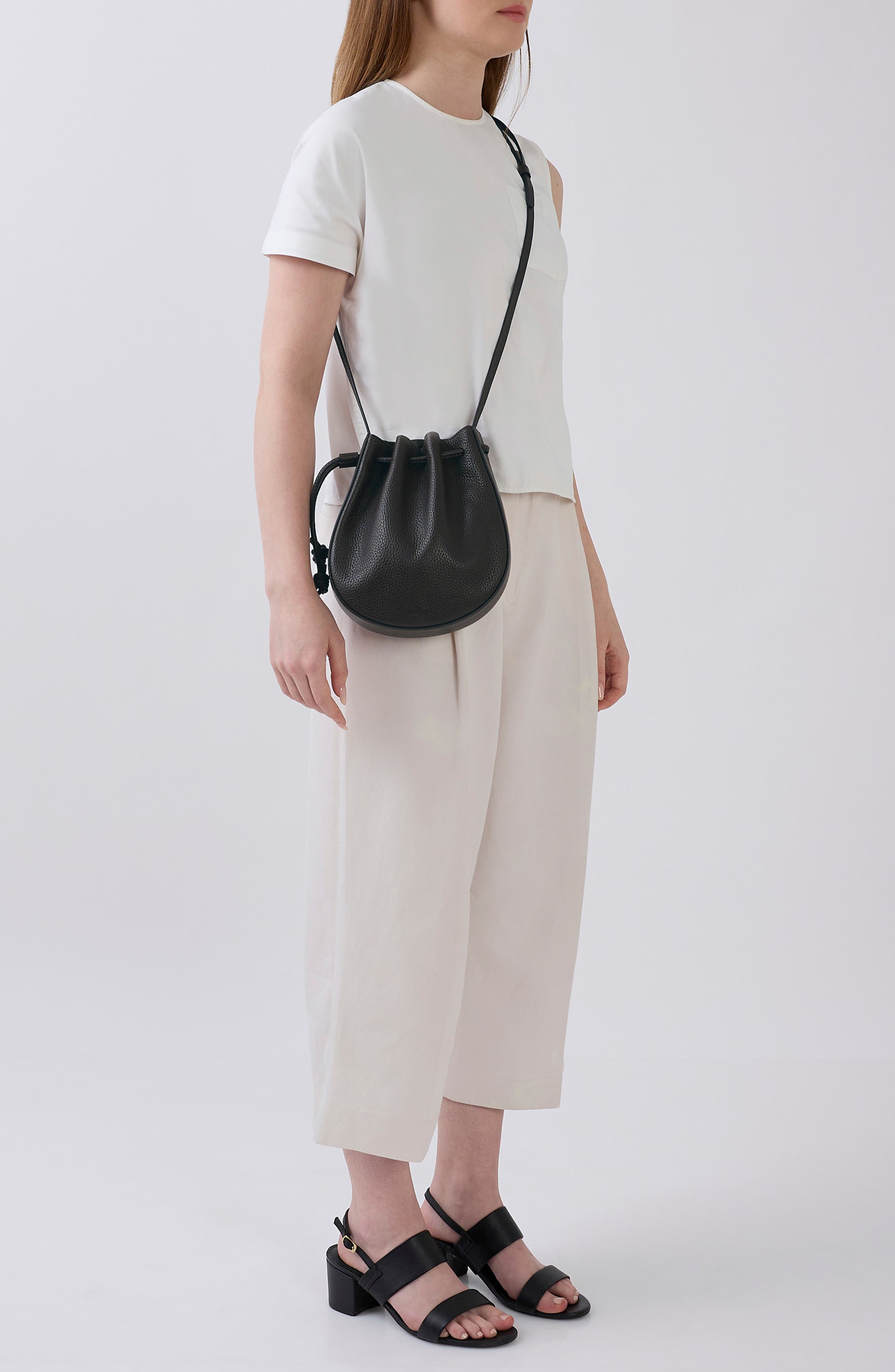 behno Mini Ina North/South Drawcord Crossbody Bag, Alternate, color, Cacao