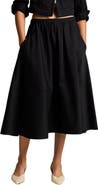 Vince Stretch Cotton Midi Skirt