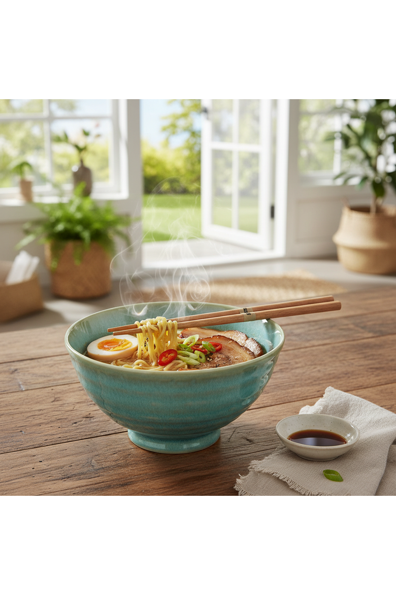 Akira Noodle Bowl S/2 Aqua Aqua Stoneware Everyday, Alternate, color, Blue