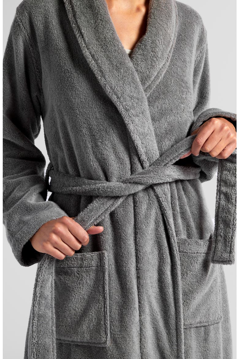 Classic Turkish Cotton Robe, Alternate, color, STONE