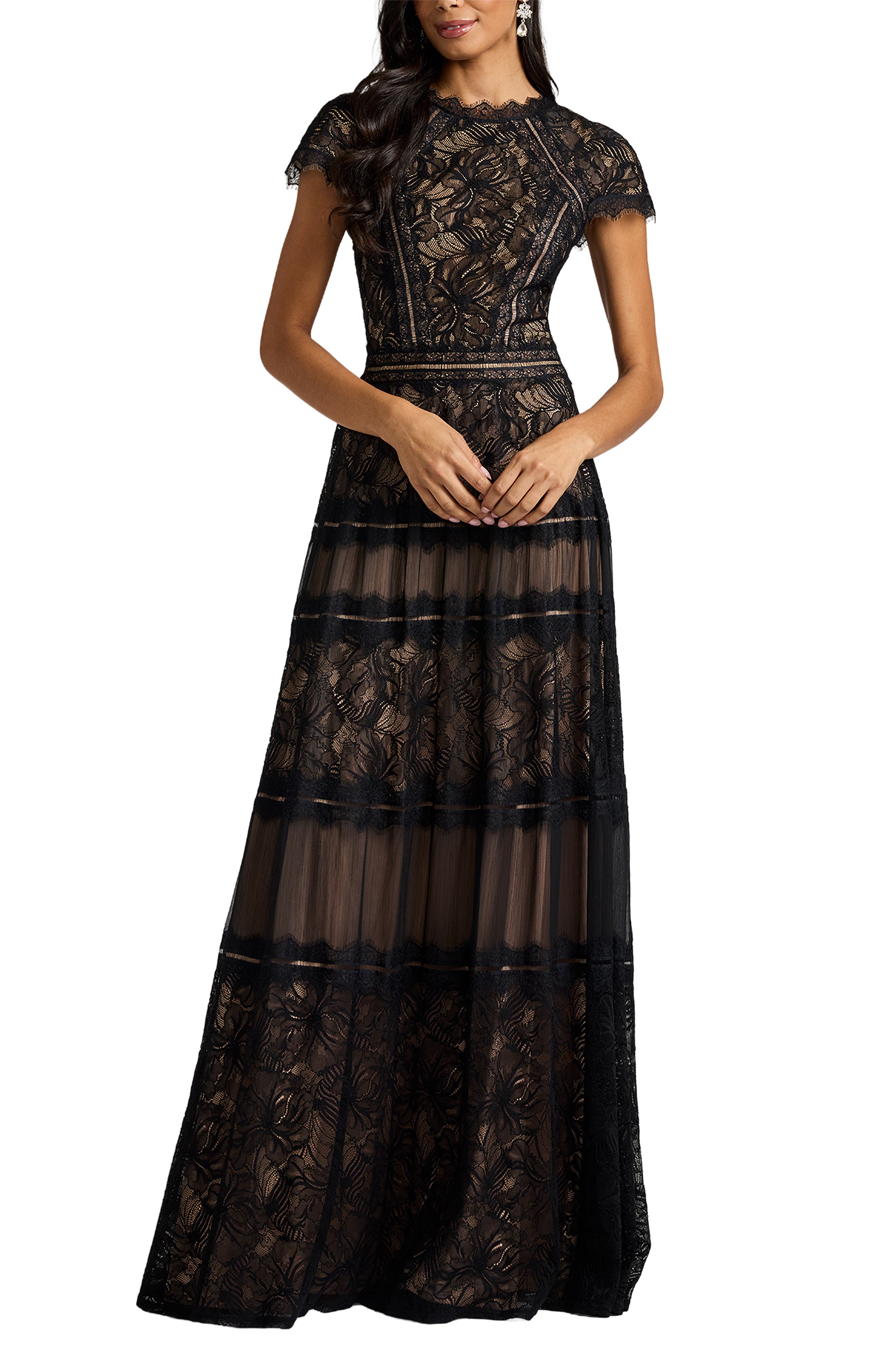 Tadashi Shoji Lace Pintuck Long Sleeve Cocktail Dress | Nordstrom