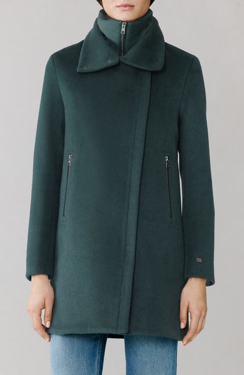 Abbi Wool Blend Coat with Removable Quilted Puffer Bib