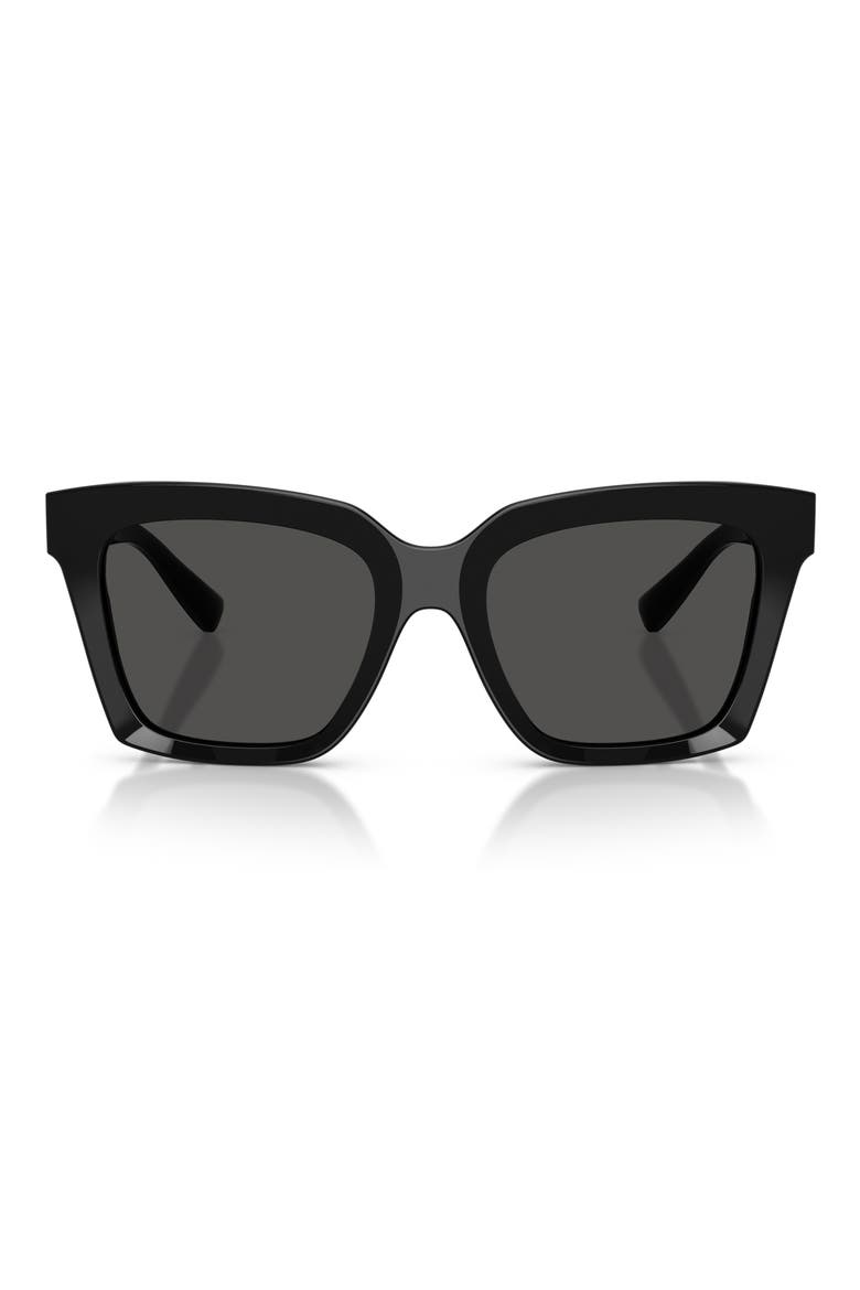 55mm Square Sunglasses, Main, color, BLACK / DARK GREY