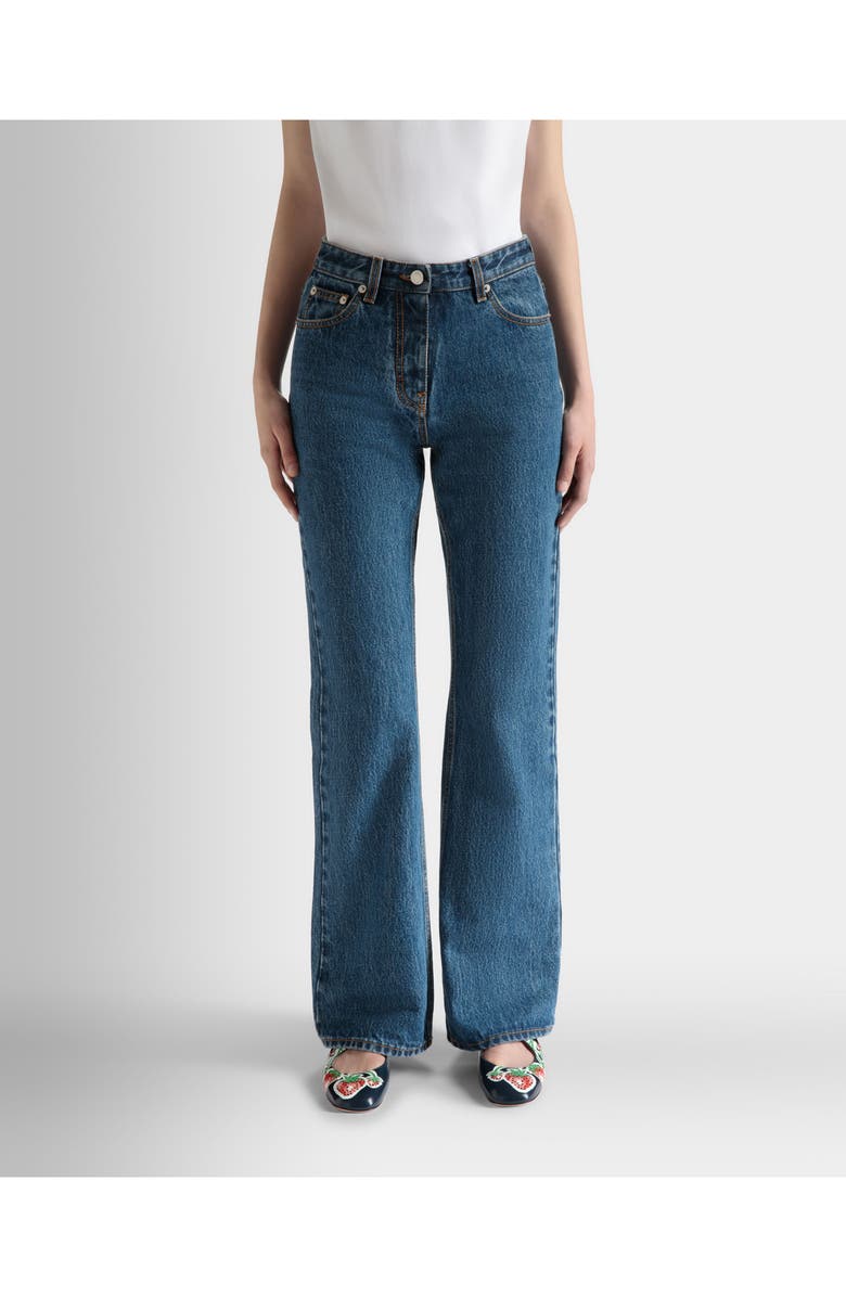 Bally Flared Denim Pants, Alternate, color, Blue