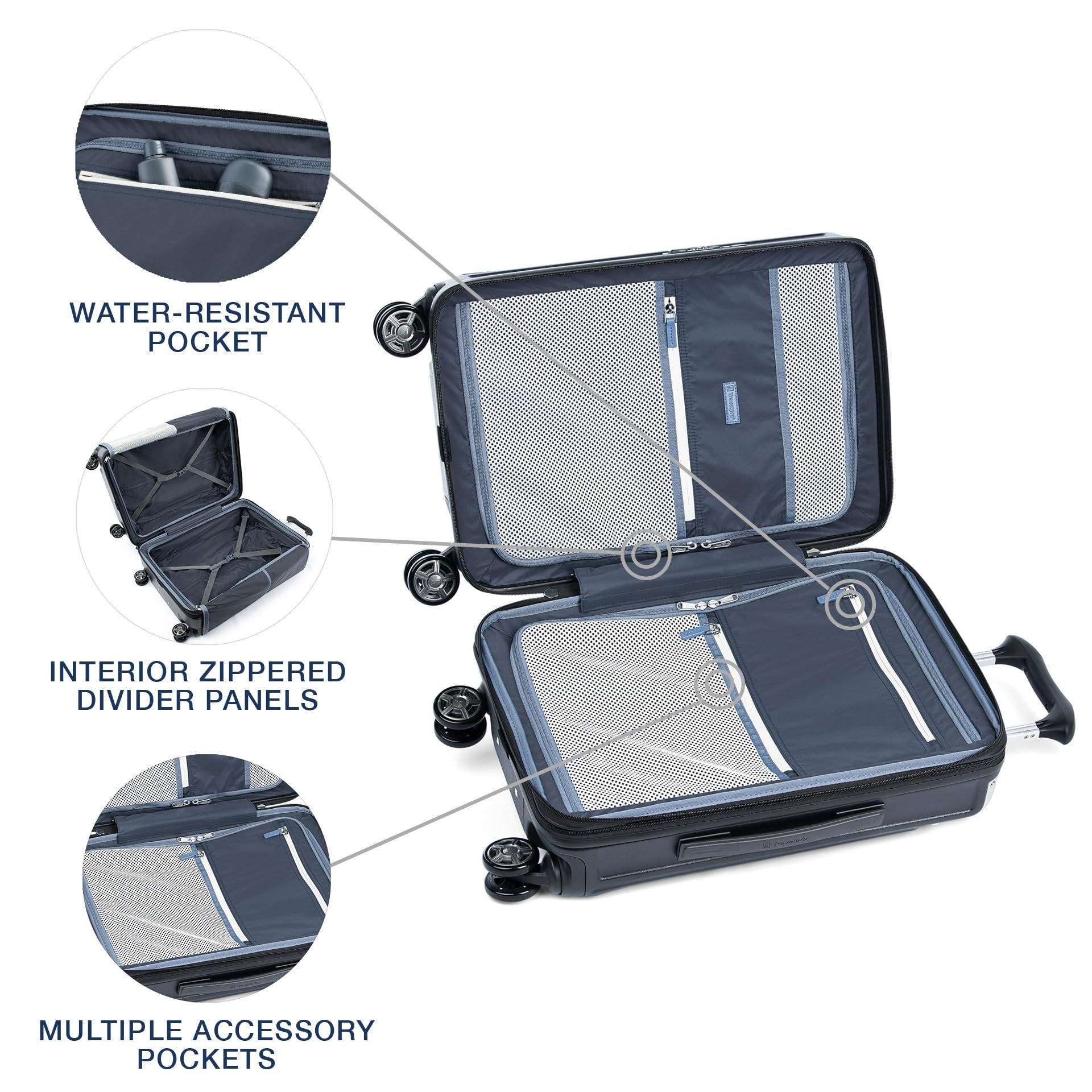 TRAVELPRO Platinum Elite Hardside Expandable Checked- Medium 25-Inch Spinner, Alternate, color, Shadow Black