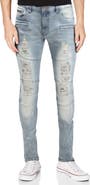 XRAY Raw X Moto Rip & Repair Stretch Skinny Jeans
