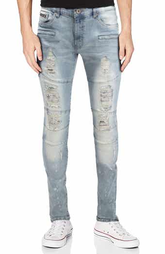 XRAY Raw X Moto Rip & Repair Stretch Skinny Jeans