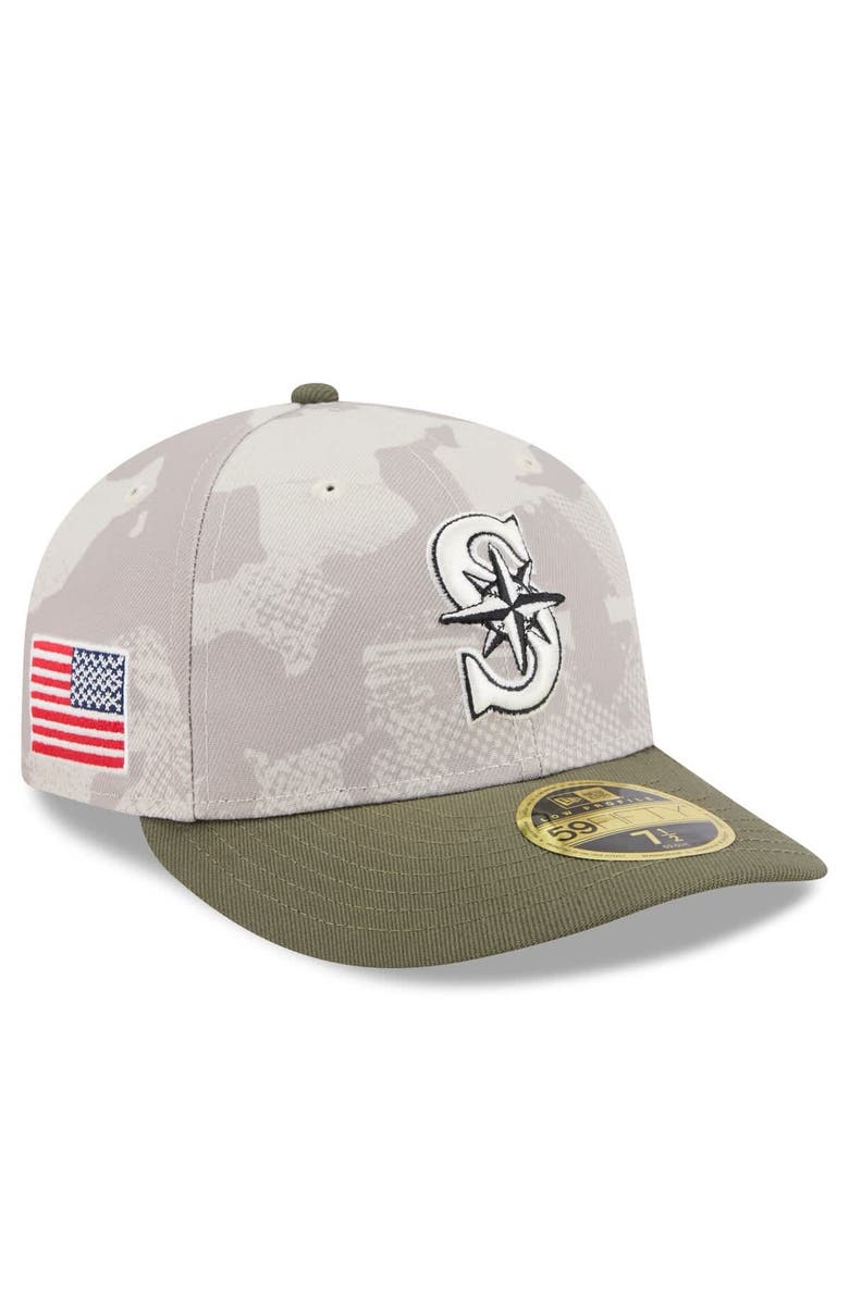 New Era Men's New Era Light Beige/Olive Seattle Mariners 2025 Armed Forces Day Low Profile 59FIFTY Fitted Hat, Main, color, Light Beige