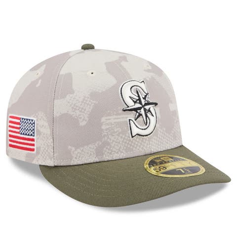 Men's New Era Light Beige/Olive Seattle Mariners 2025 Armed Forces Day Low Profile 59FIFTY Fitted Hat