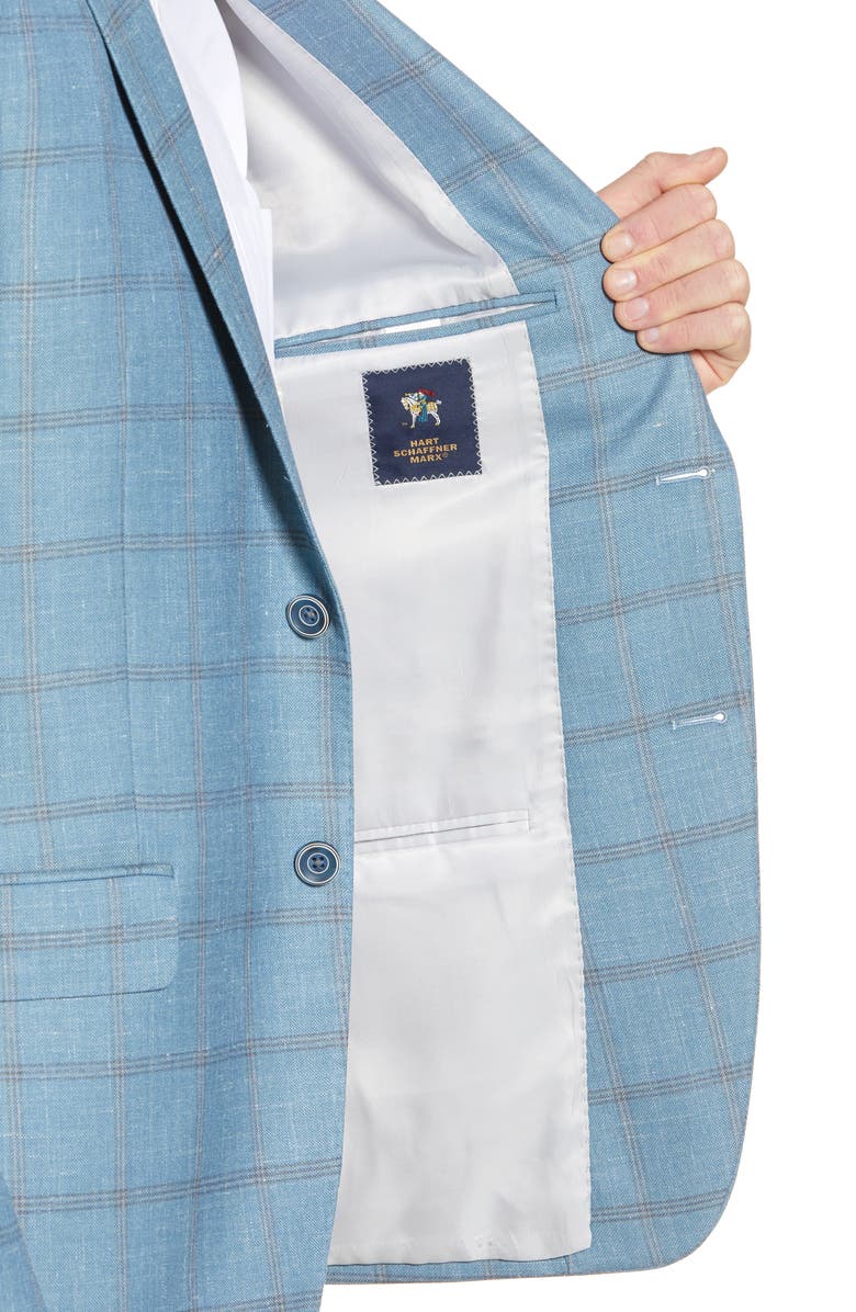 Hart Schaffner Marx New York Classic Fit Windowpane Wool Blend Sport Coat, Alternate, color, 