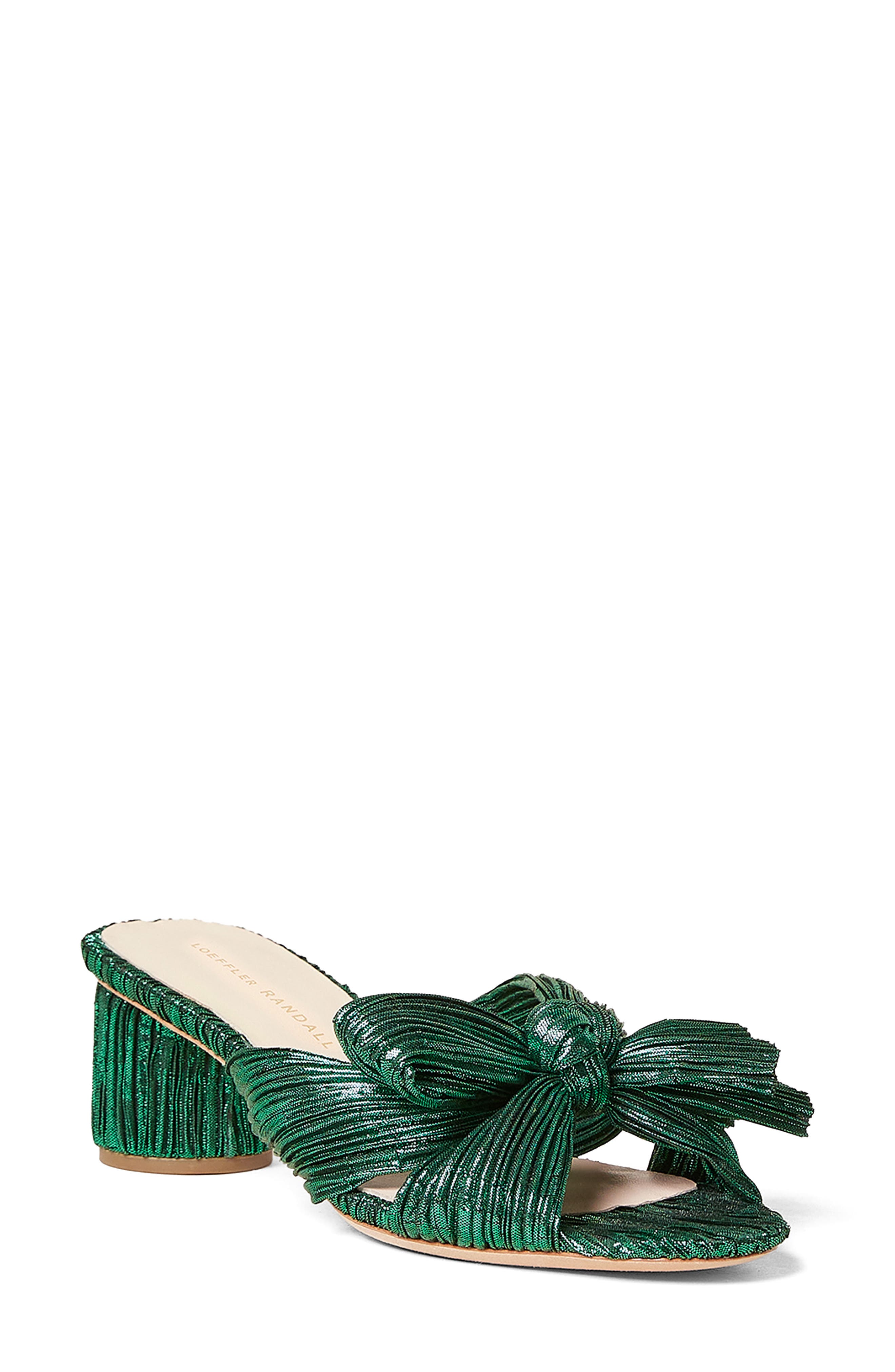 Emilia Knot Slide Sandal, Main, color, EMERALD