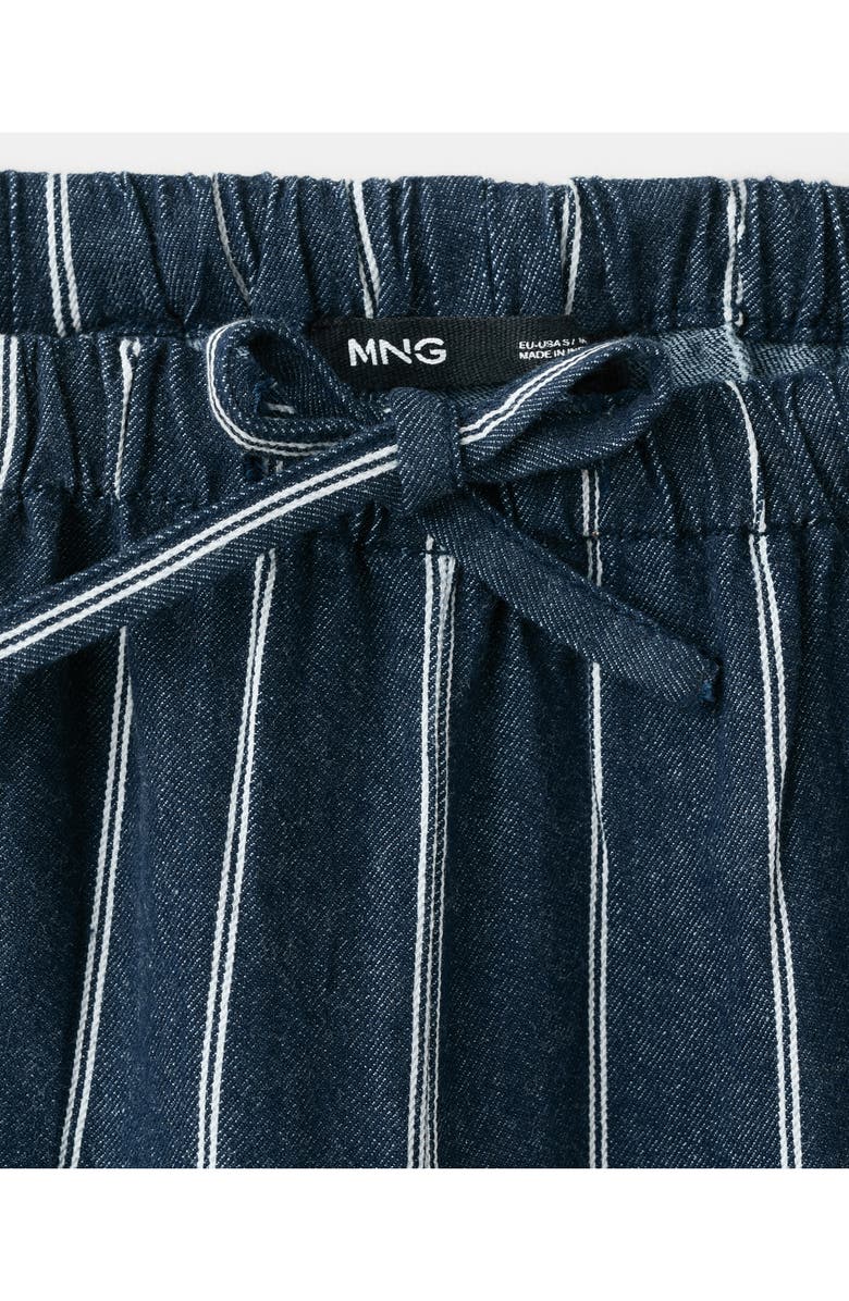 MANGO Stripe Drawstring Pants, Alternate, color, Open Blue