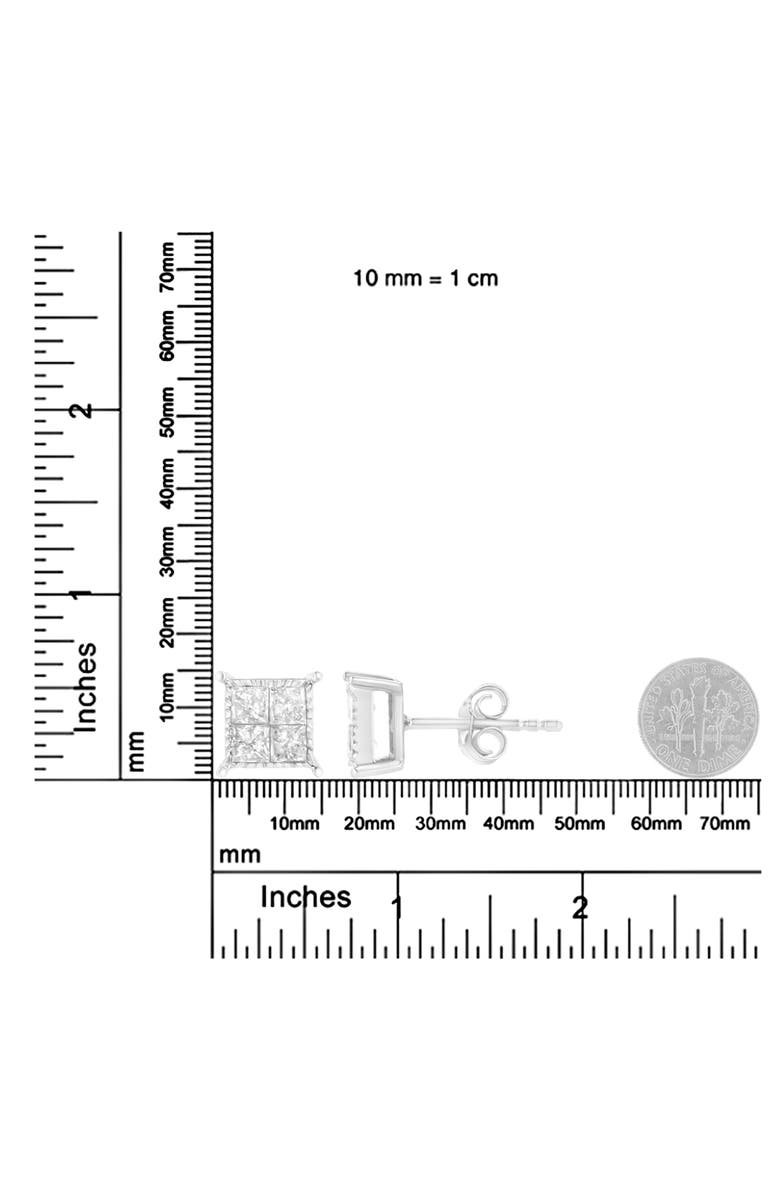 Haus of Brilliance Silver 3/4 Ct Composite Diamond Stud Earrings, Alternate, color, White