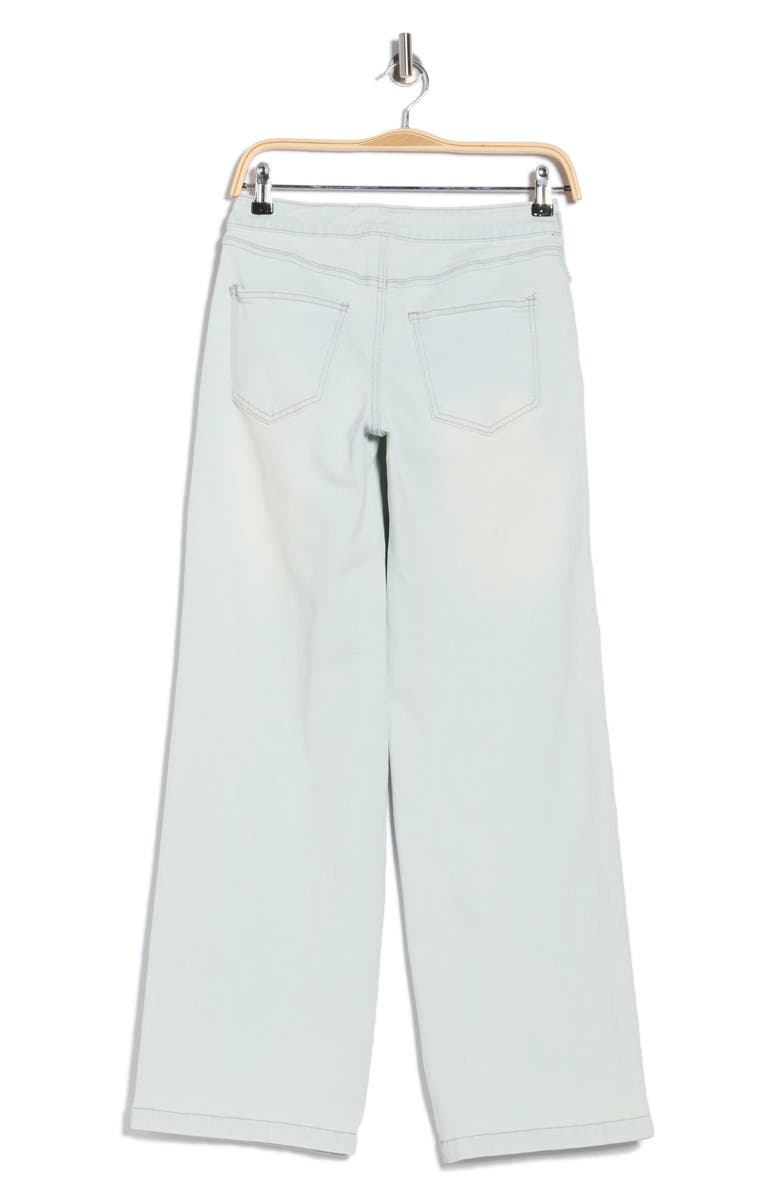 Madden Girl Belted Slouchy Wide Leg Jeans, Alternate, color, Cloud