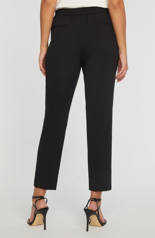Elie Tahari The Willow Pleated Straight-leg Ankle Pants In Noir