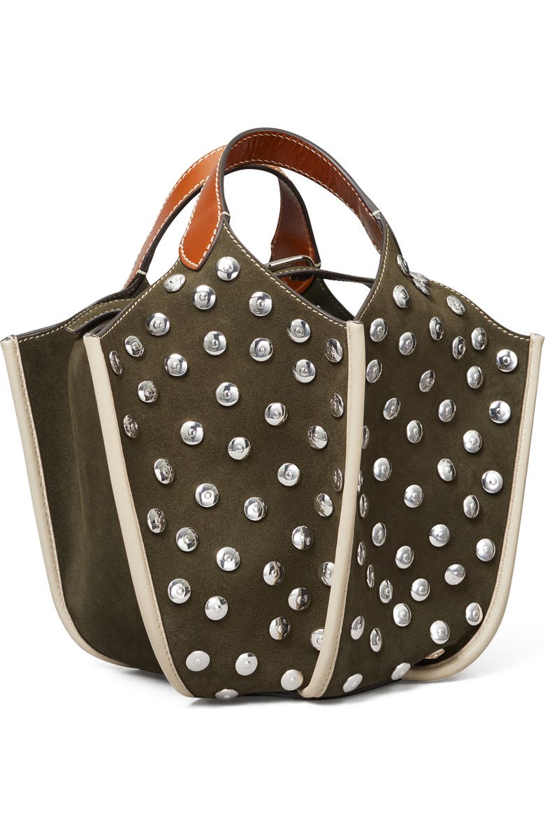 Tory Burch Studded Suede Lampshade Crossbody Bag, Alternate, color,