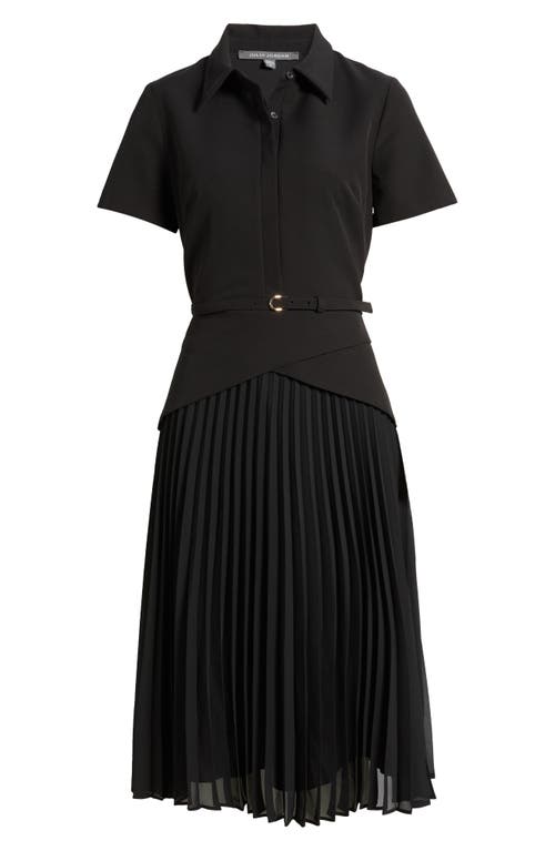 Julia Jordan Mixed Media Midi Dress In Black