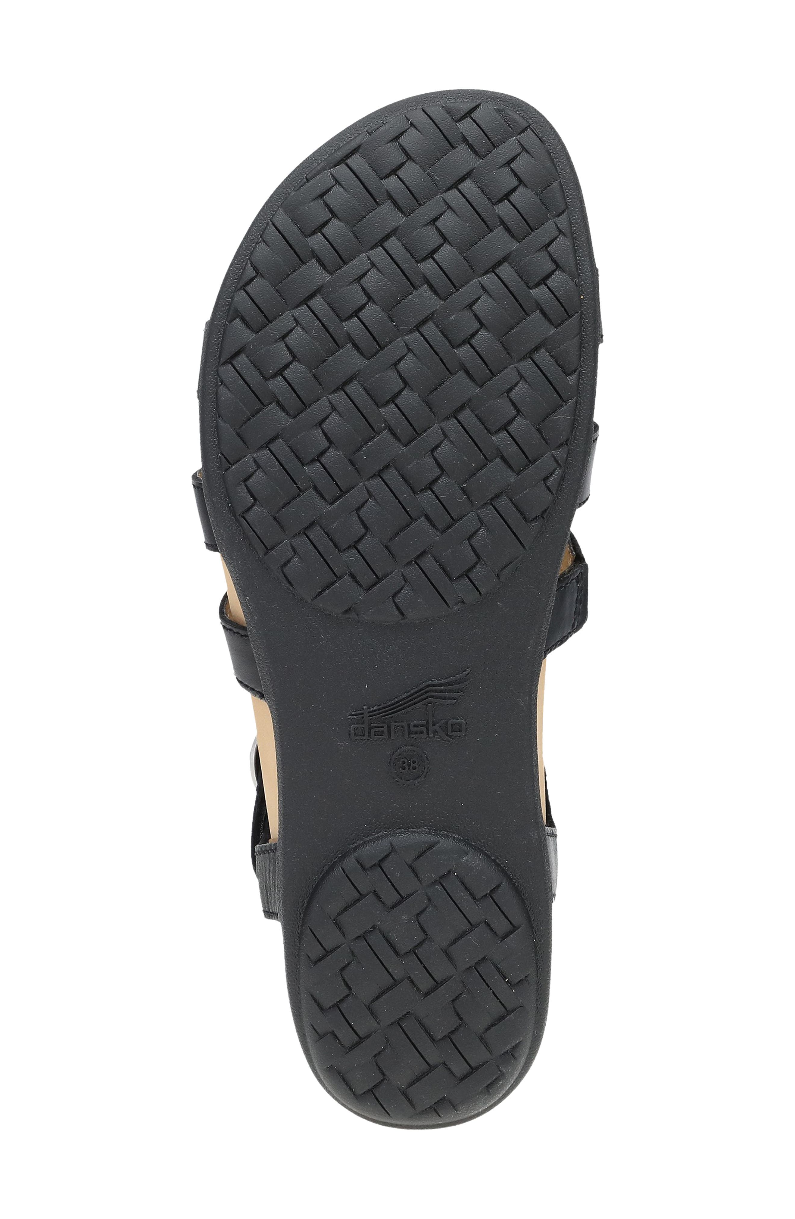 Dansko Janice Ankle Strap Sandal, Alternate, color, Black Calf