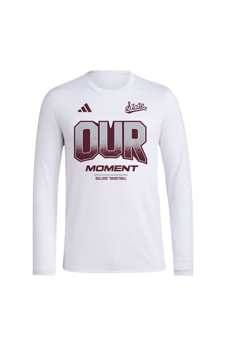 adidas Unisex adidas  White Mississippi State Bulldogs 2024 On-Court Bench Our Moment Long Sleeve T-Shirt, Alternate, color, 