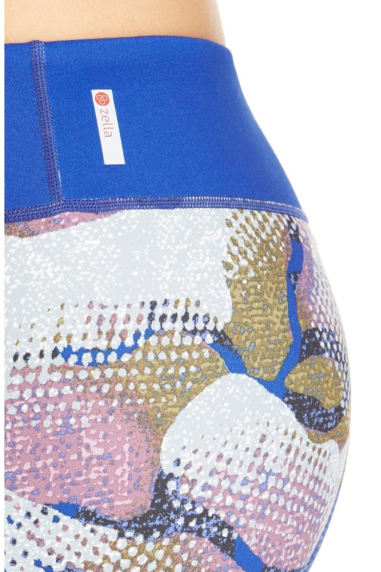 'Live In' Graphic Leggings, Alternate, color, BLUE ULTRA FLOWER PRINT