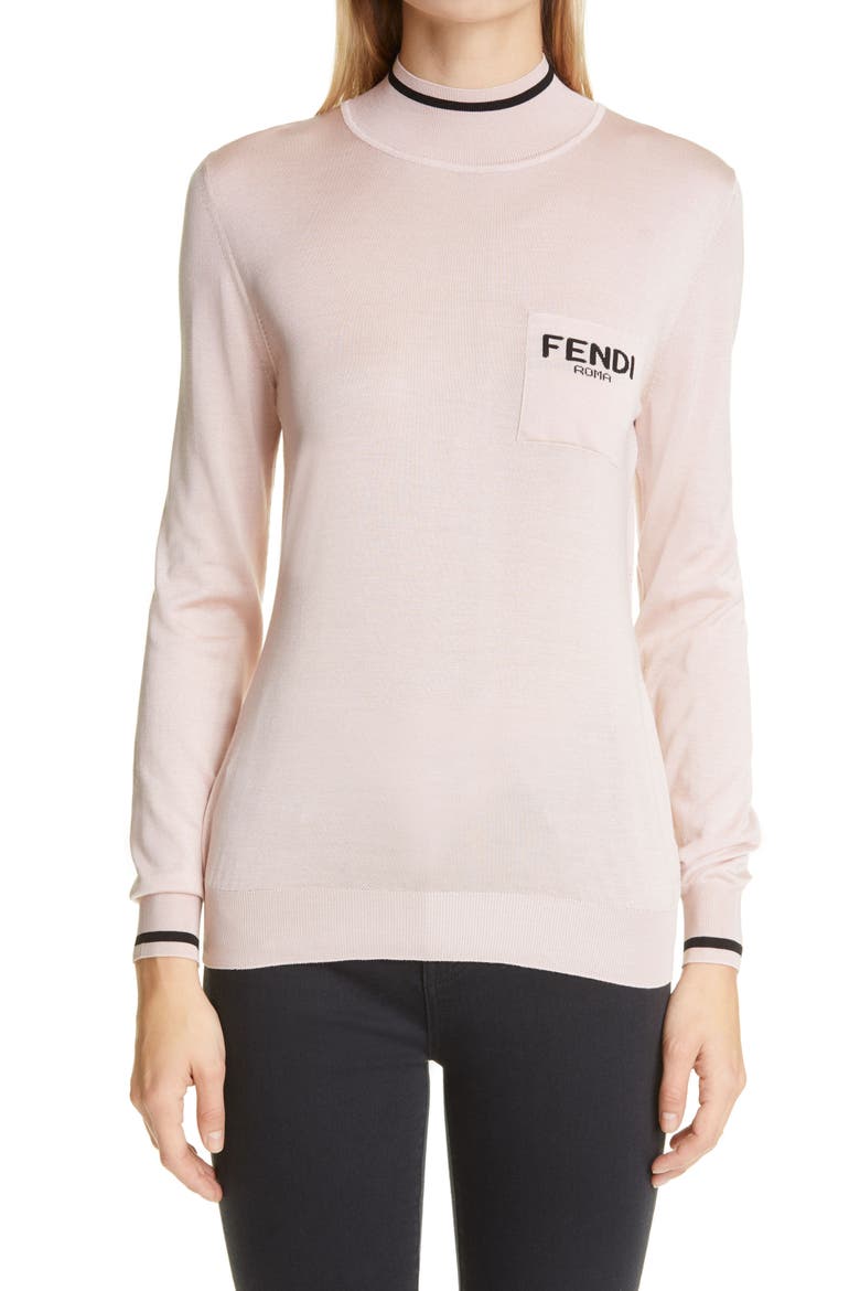 Logo Pocket Silk Sweater, Main, color, SNAKE