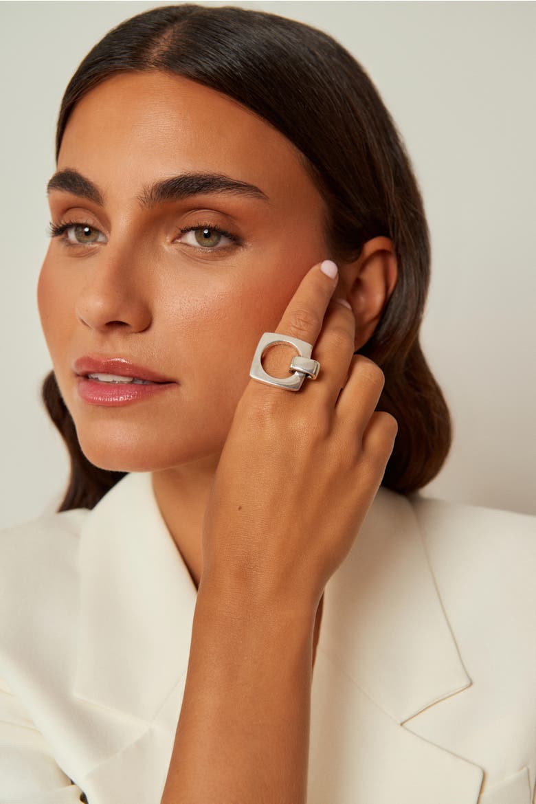 Aldaba Ring, Alternate, color, Silver