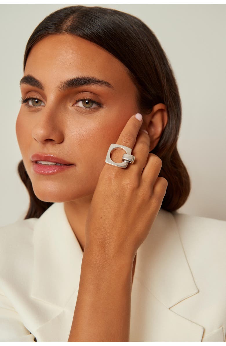 CXC Aldaba Ring, Alternate, color, Silver