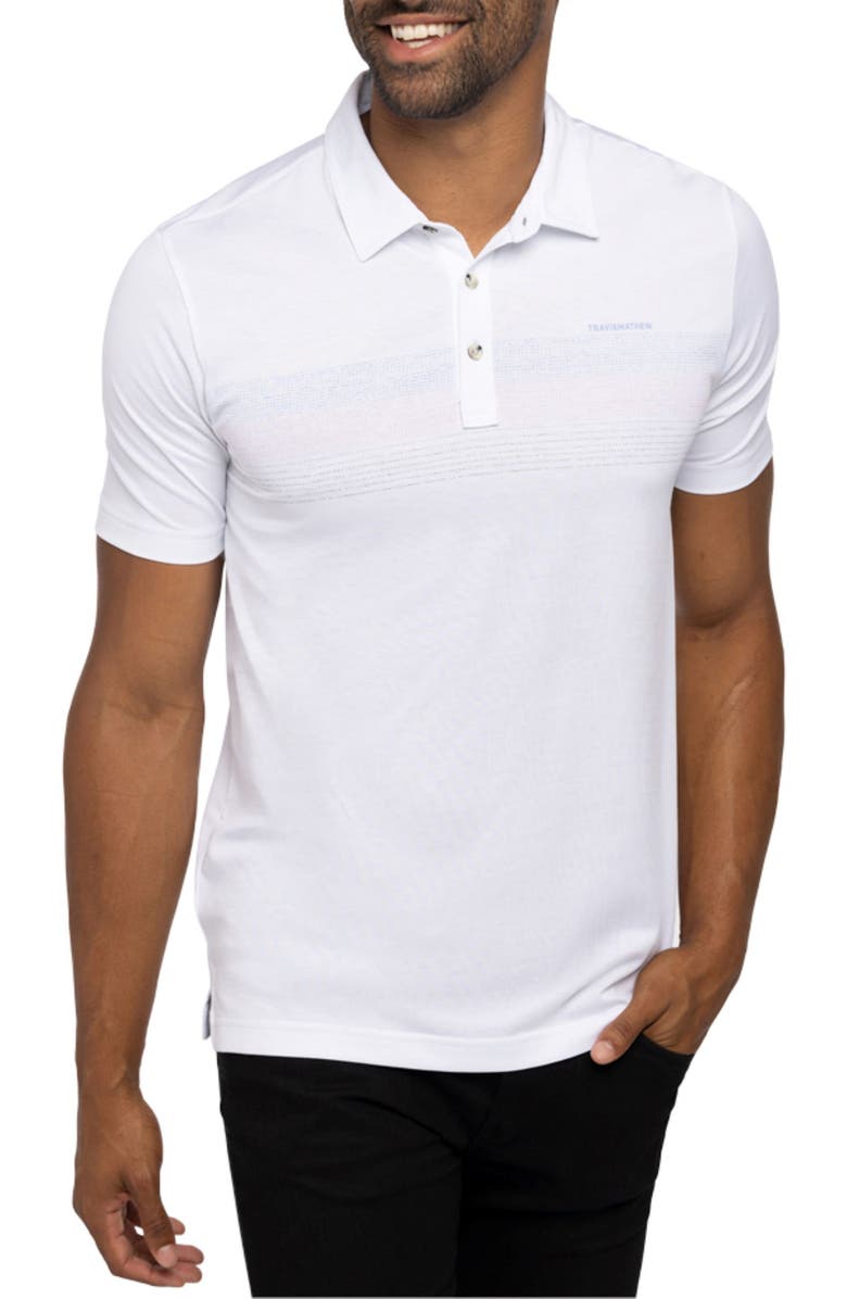 TravisMathew Gulf Side Stripe Polo, Main, color, White