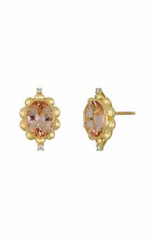 Bony Levy 18K Gold Morganite & Diamond Stud Earrings