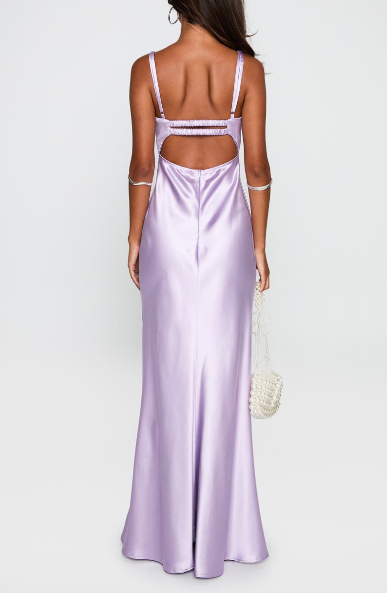 Princess Polly Fadyen Bias Cut Satin Maxi Dress, Alternate, color, Lilac