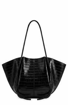 Nala Croc Embossed Faux Leather Wide Tote