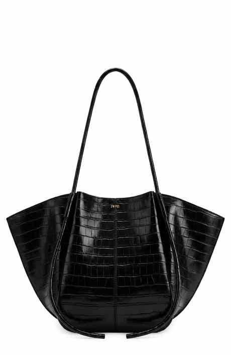 Nala Croc Embossed Faux Leather Wide Tote