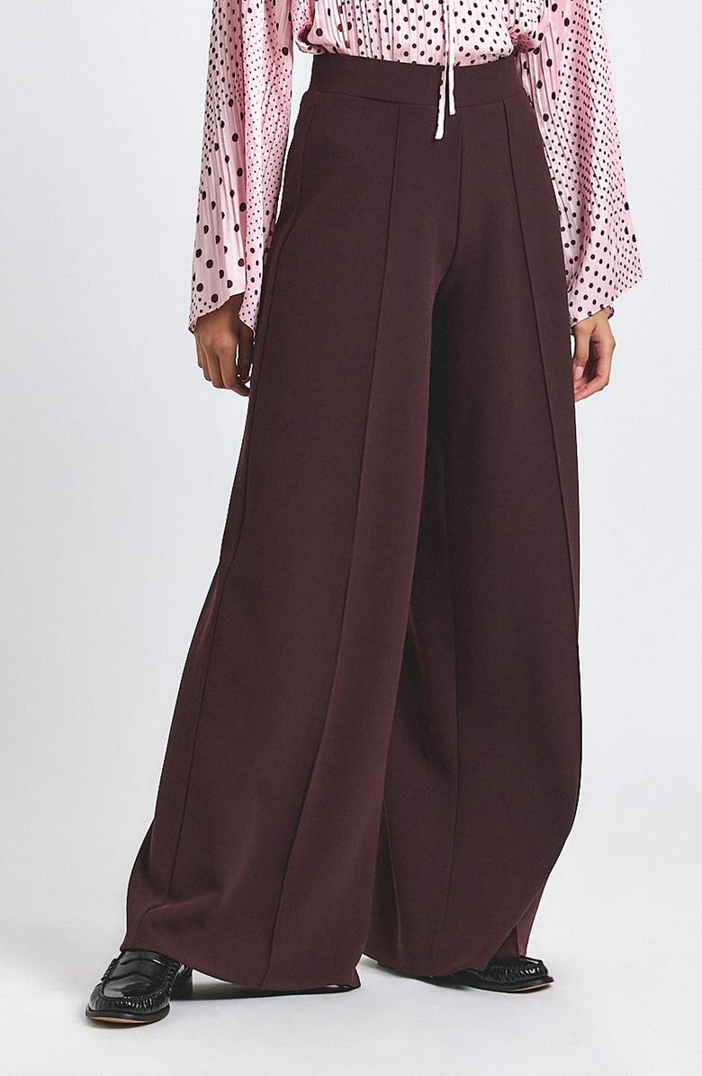 Derek Lam 10 Crosby Tempset Pleated Wide Leg Pants, Main, color, Dark Cherry