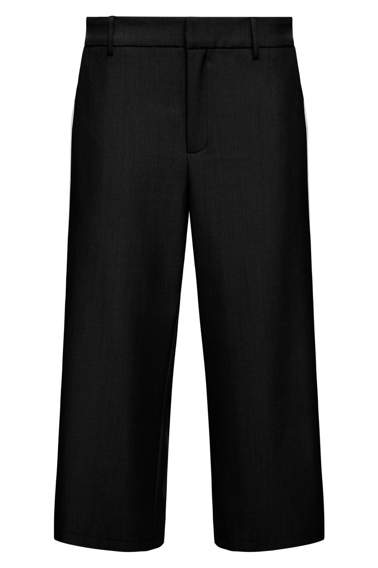 Genesis Crop Wide Leg Side Stripe Pants, Alternate, color, NOIR