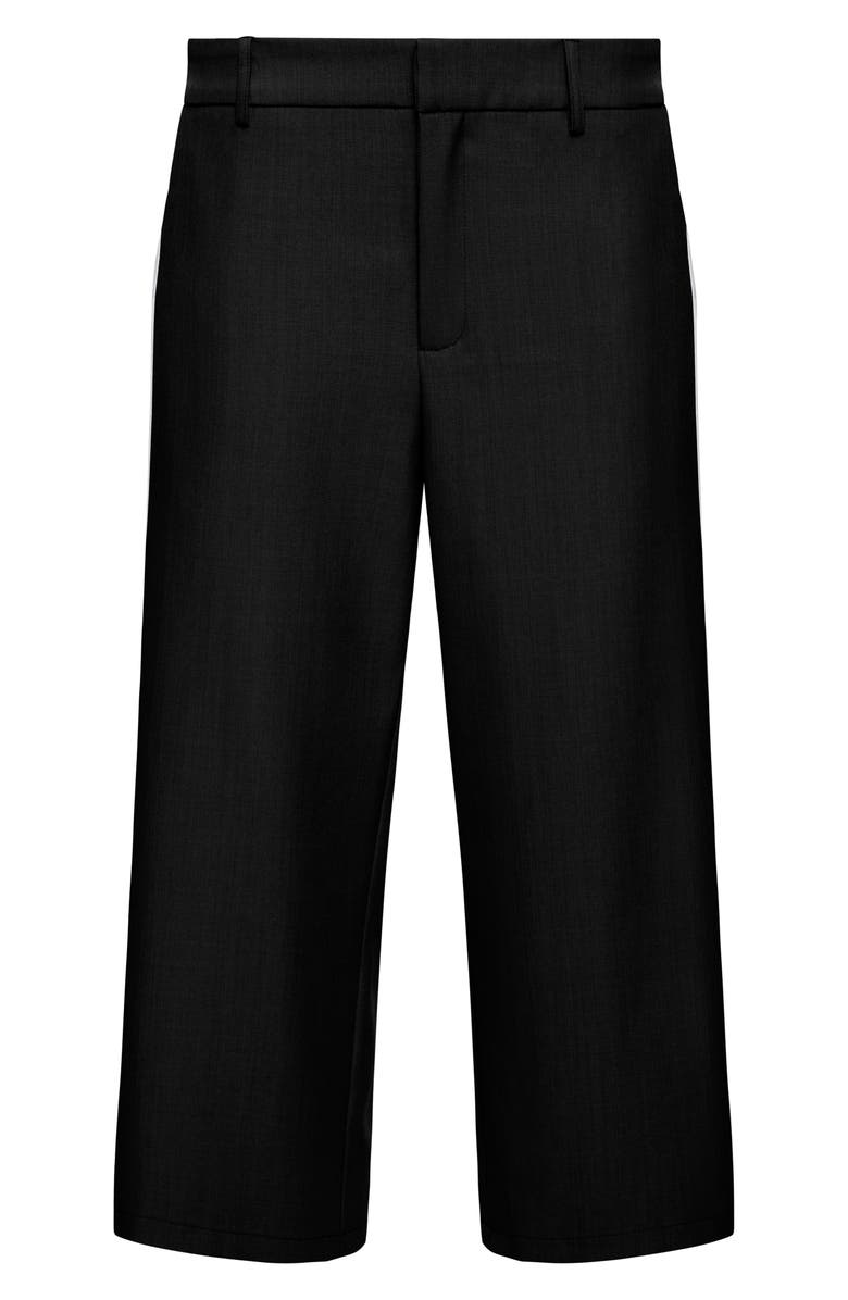 LIONESS Genesis Crop Wide Leg Side Stripe Pants, Alternate, color, Noir