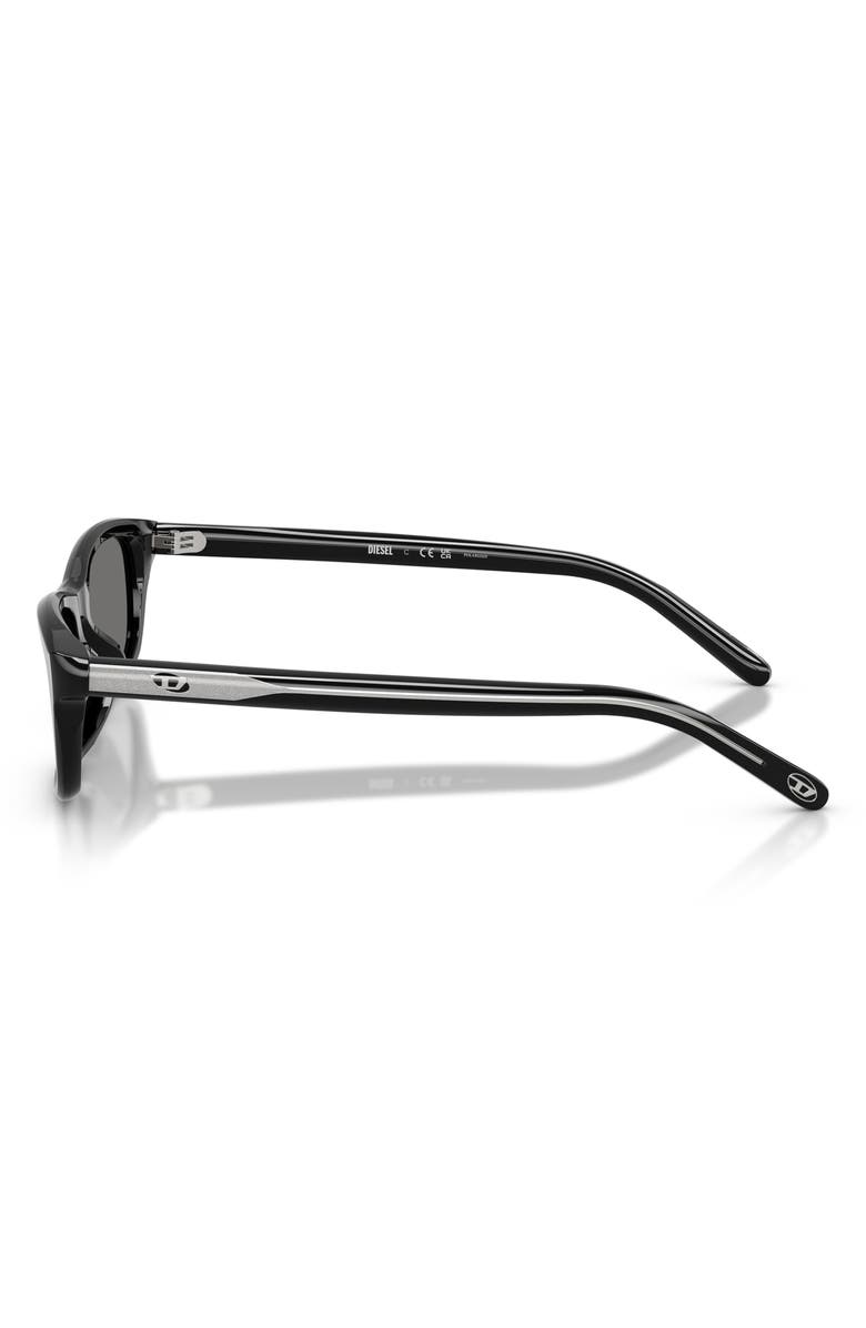 DIESEL<sup>®</sup> 54mm Polarized Rectangular Sunglasses, Alternate, color, Solid Black / Dark Grey Polar