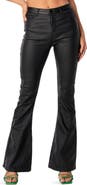 EDIKTED Luna Faux Leather Flare Leg Pants
