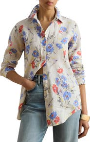 Lauren Ralph Lauren Relaxed Fit Floral Linen Shirt