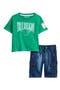 Logo T-Shirt & Denim Cargo Shorts