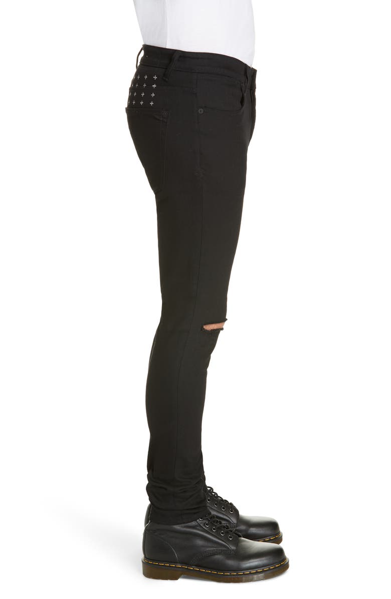 Ksubi Van Winkle Ace Slice Skinny Fit Jeans, Alternate, color, Black
