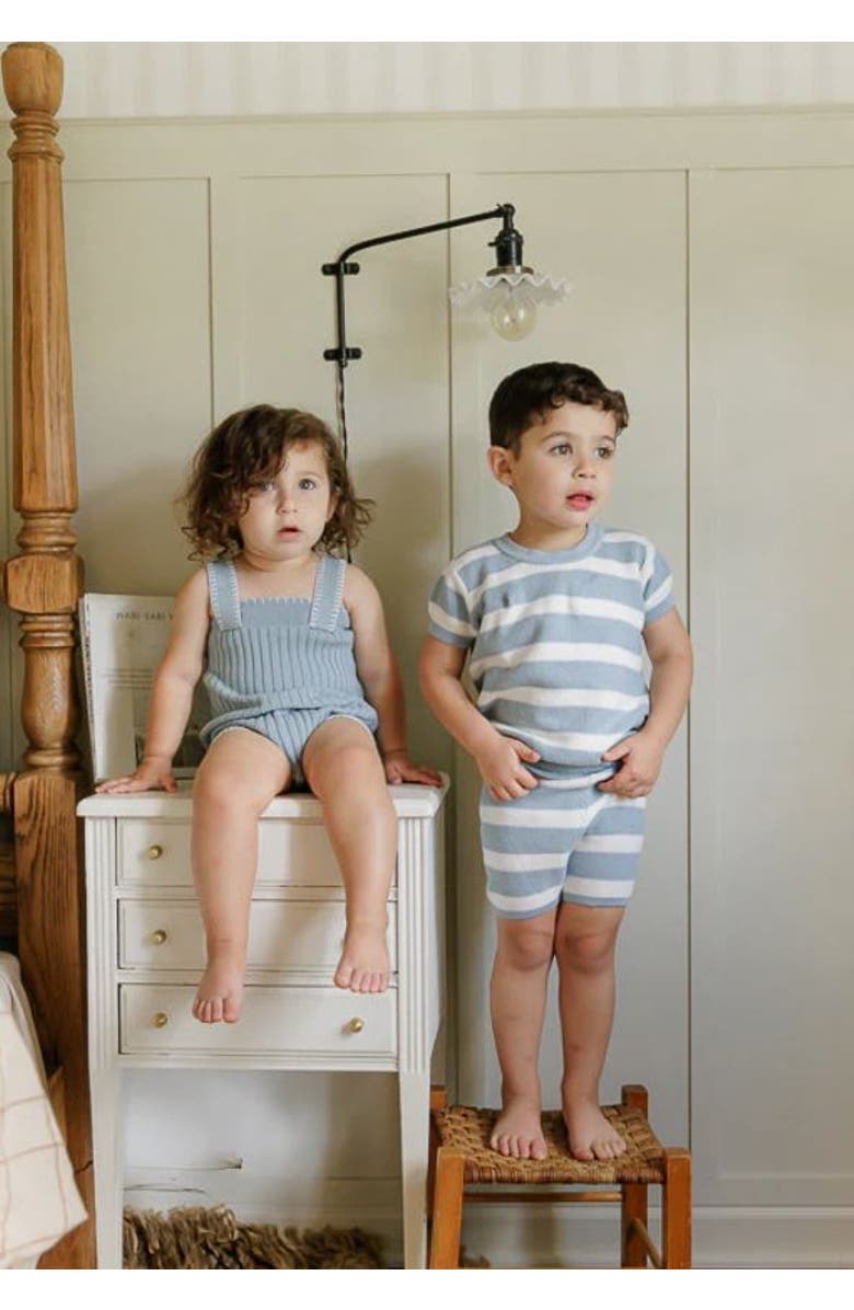 Ely's & Co. Looms Wave Collection - Knit Pointelle Romper, Alternate, color, 