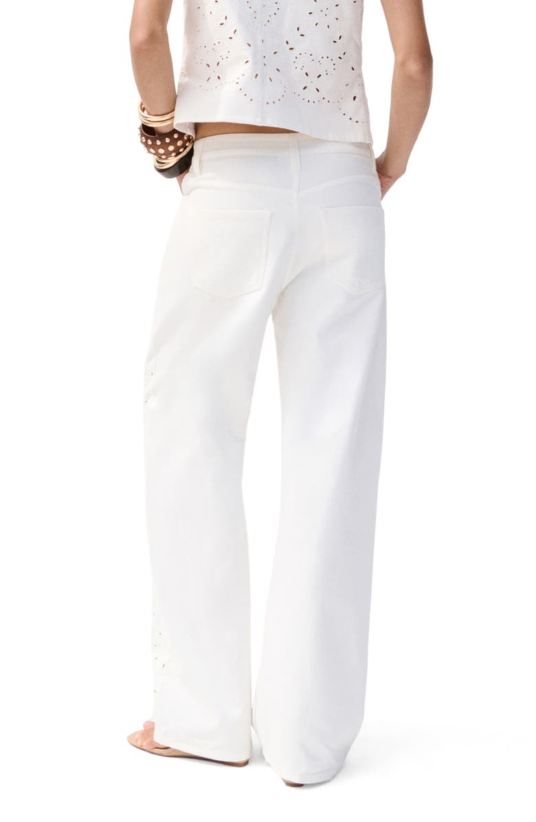 MANGO Openwork Embroidered Balloon Jeans, Alternate, color, White