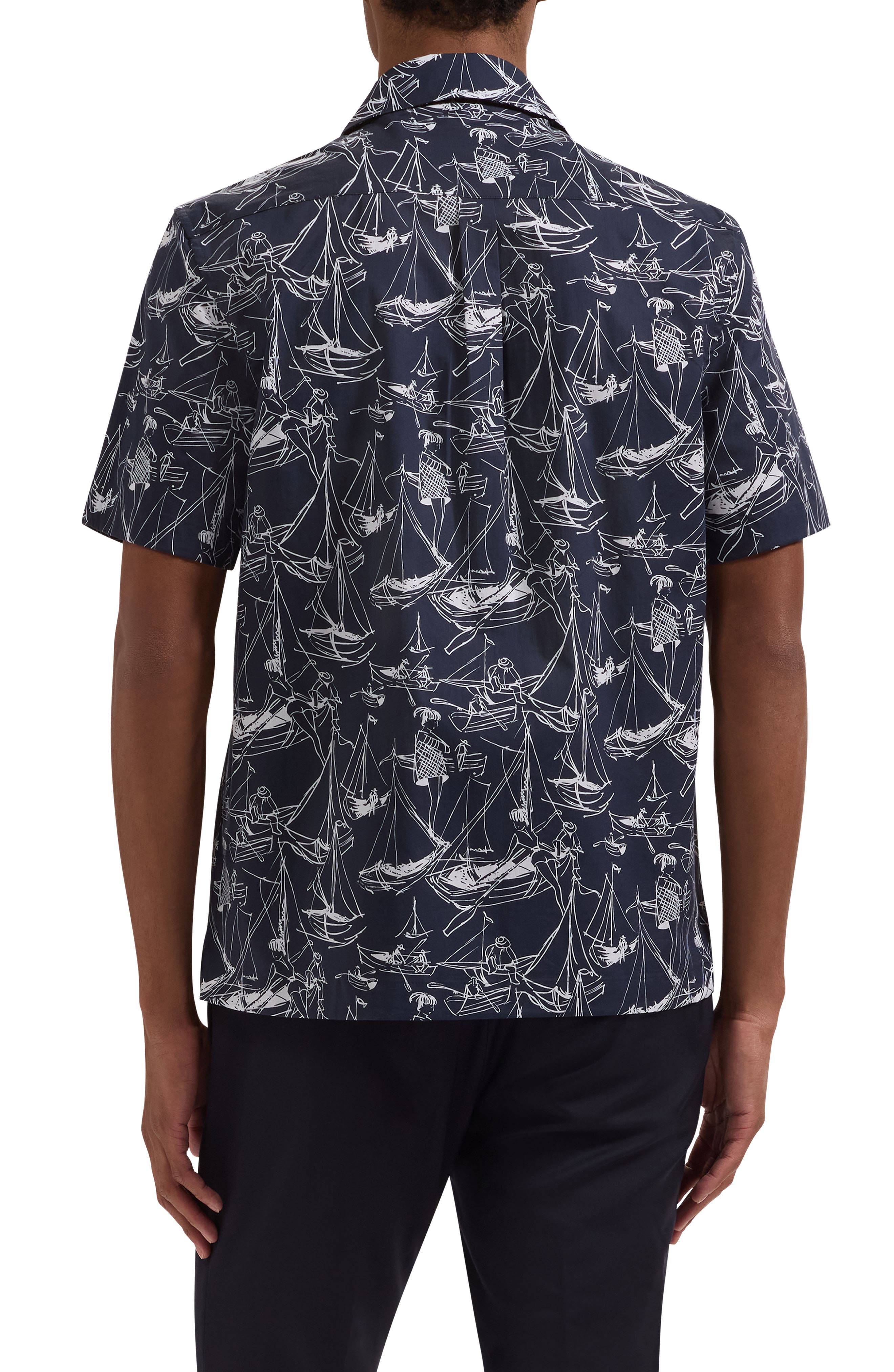 Jackson Marina Print Stretch Cotton Camp Shirt - image 2