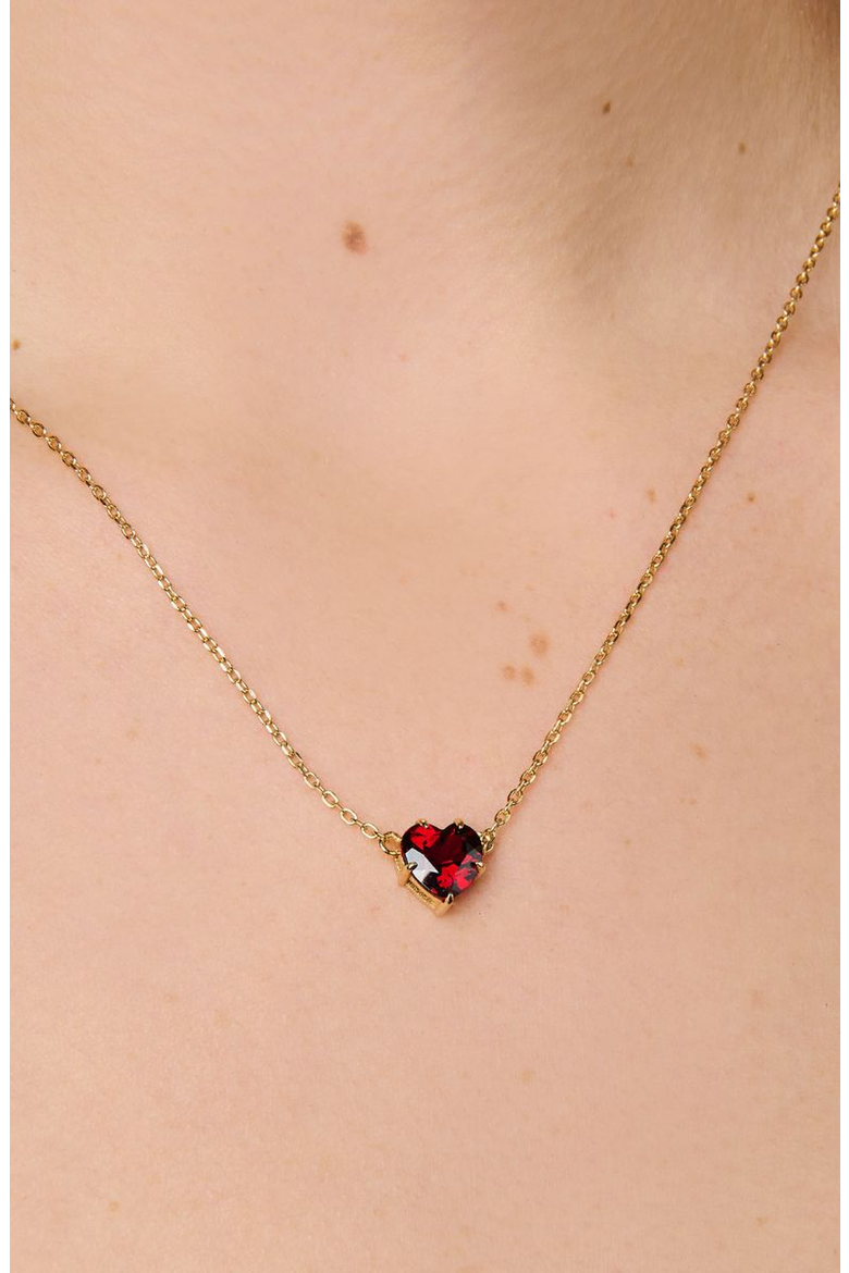 Libi Garnet Heart Necklace, Alternate, color, Garnet Red