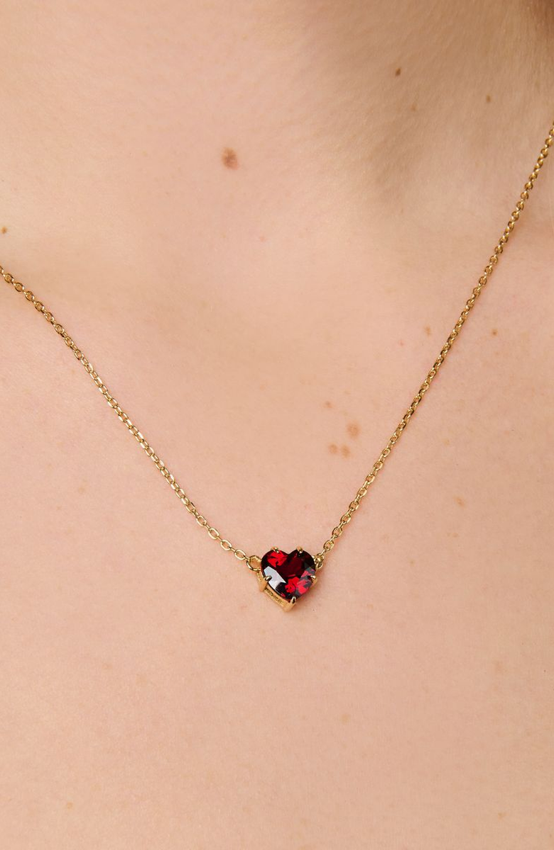Little Sky Stone Libi Garnet Heart Necklace, Alternate, color, Garnet Red