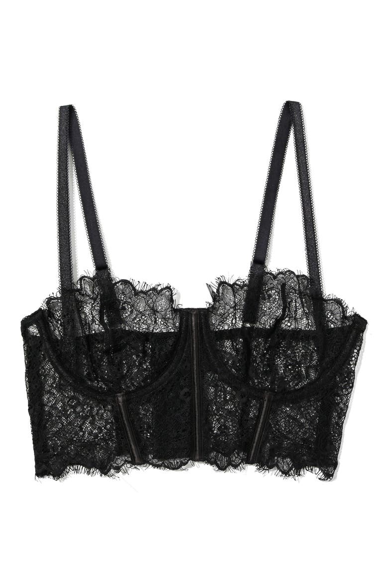 Sheer Seduction Underwire Bustier, Alternate, color, BLACK