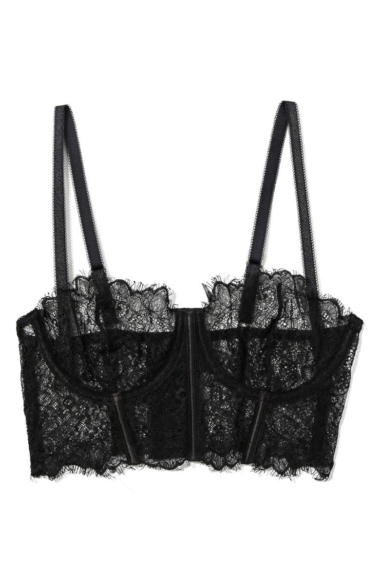 Hanky Panky Sheer Seduction Underwire Bustier, Alternate, color, Black