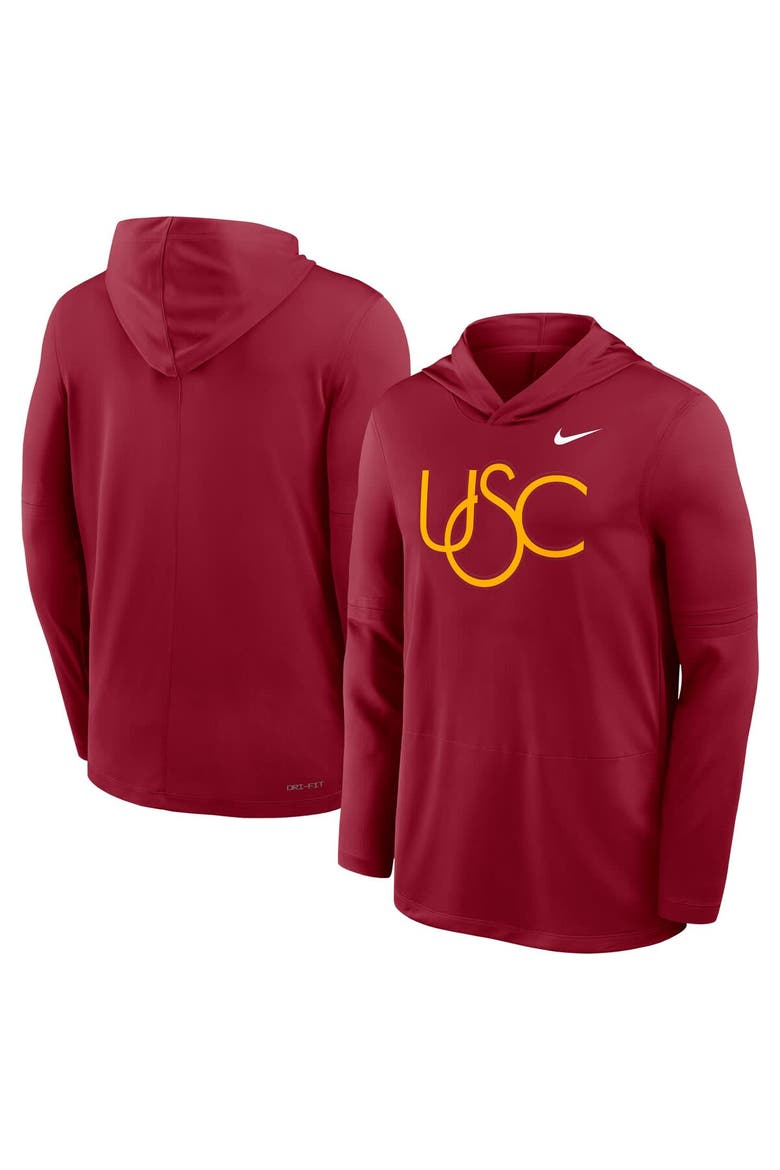 Men's Nike Cardinal USC Trojans 2025 Sideline Performance Long Sleeve Hoodie T-Shirt, Alternate, color, Cardinal